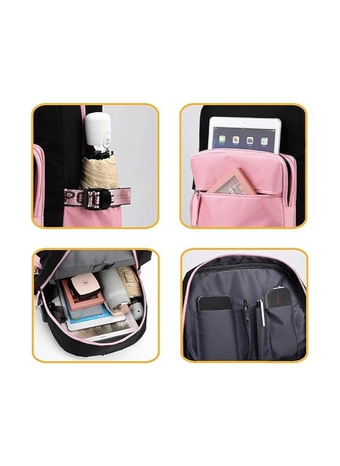 BTS Girls Backpack With USB Charging Port-Travel Companion For BTS Fans And Students-Casual Shoulder Bag And Book Bag-BTS Fans Merchandise Gifts