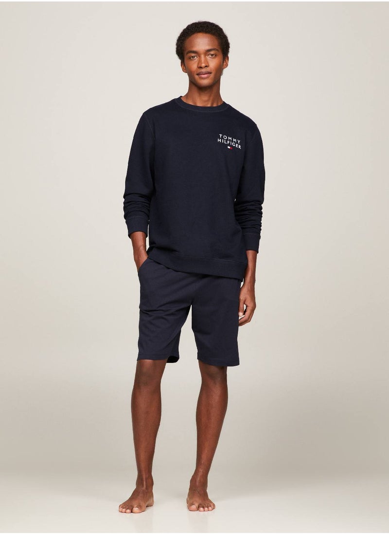 Men's Jersey Shorts - Cotton, Blue