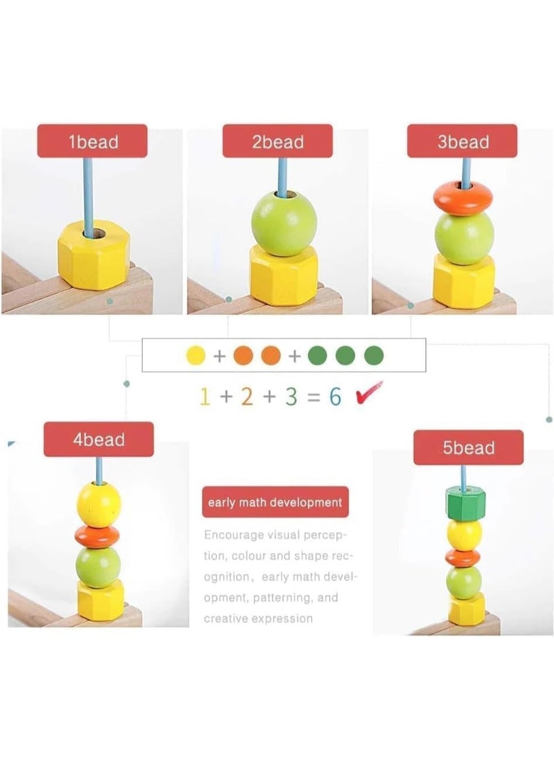 Wooden Bead Maze Early Education Wooden Toys for Kids Colorful Round Toys for Toddlers