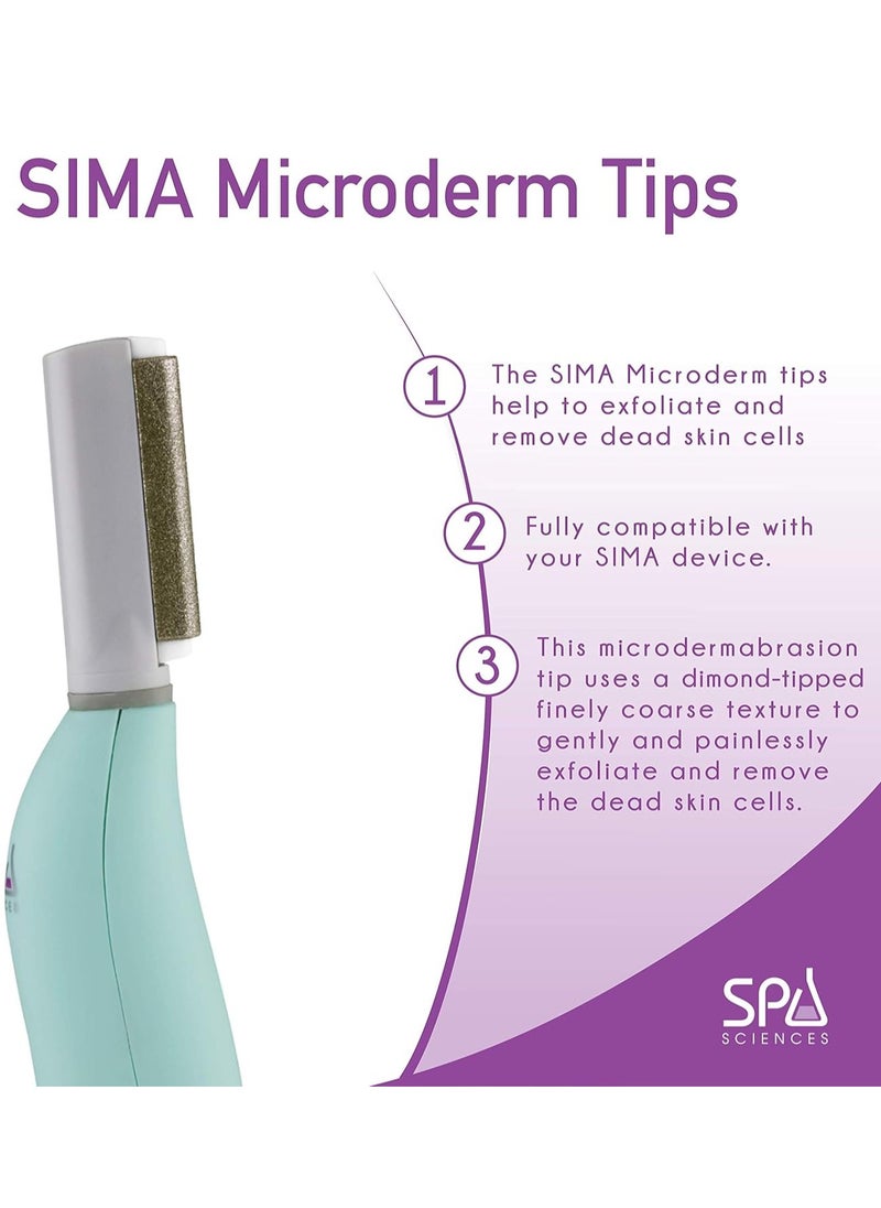 Spa Sciences SIMA Microderm Tips - 1 Coarse and 1 Fine Tip - Compatible with SIMA Sonic Dermaplaning Tool - For All Skin Types