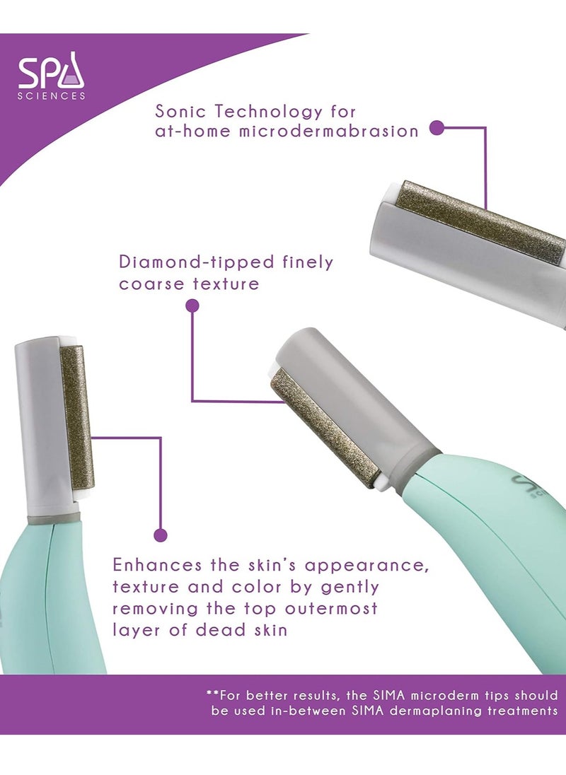 Spa Sciences SIMA Microderm Tips - 1 Coarse and 1 Fine Tip - Compatible with SIMA Sonic Dermaplaning Tool - For All Skin Types
