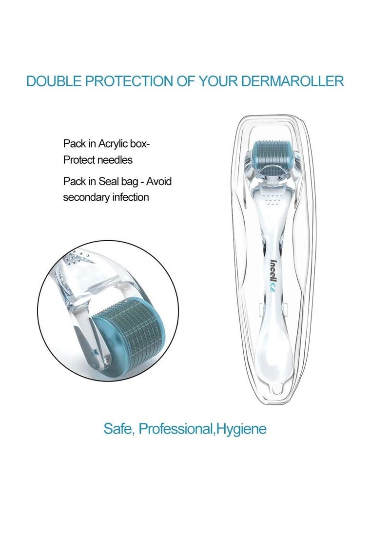 INCELLICE Derma Roller 200 Real Individual Needles Professional Microneedle Roller, Titanium Microneedling Roller for Home Use