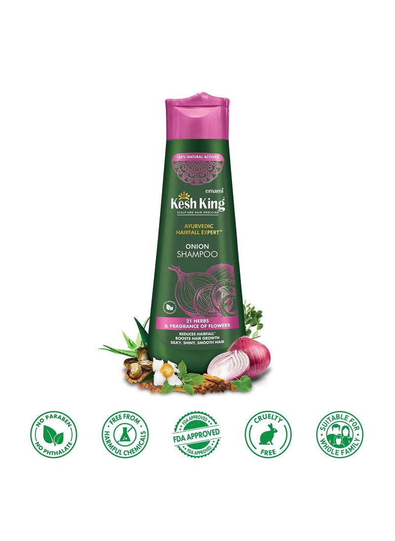 Kesh King Ayurvedic Onion Shampoo with 21 Herbs, Reduces Hairfall & Boost Hair Growth, 300ml & Kesh King Scalp and Hair Medicine Anti-Hairfall Conditioner, 200 ml