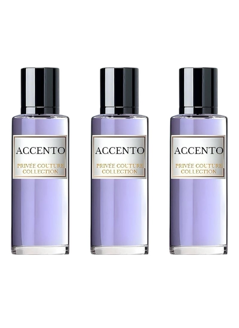 ACCENTO Eau De Parfum - 30ml Mini Travel PACK OF 3