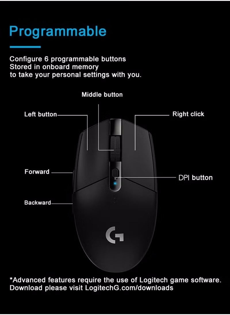 G304 Lightspeed Wireless Gaming Mouse Black