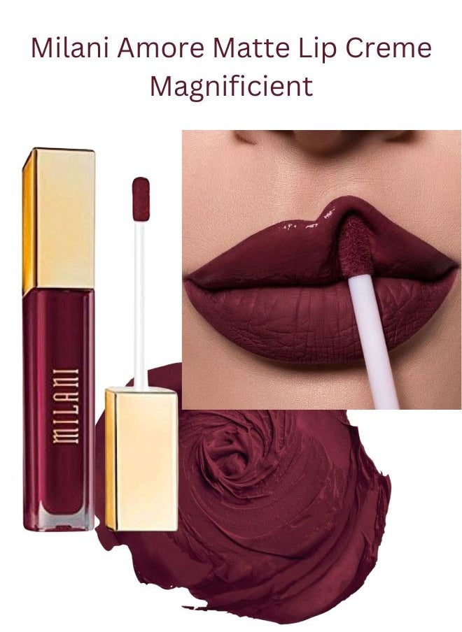 Milani Amore Matte Lip Crème, Shade Magnificient-42, 6g - Long-Lasting, Full Coverage Matte Liquid Lipstick