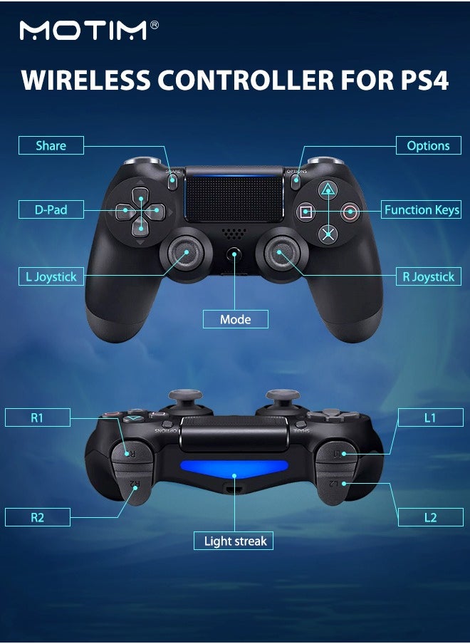 Wireless Gamepad DualShock 4 Controller Six-Axis for Playstation 4, Bluetooth Connectivity