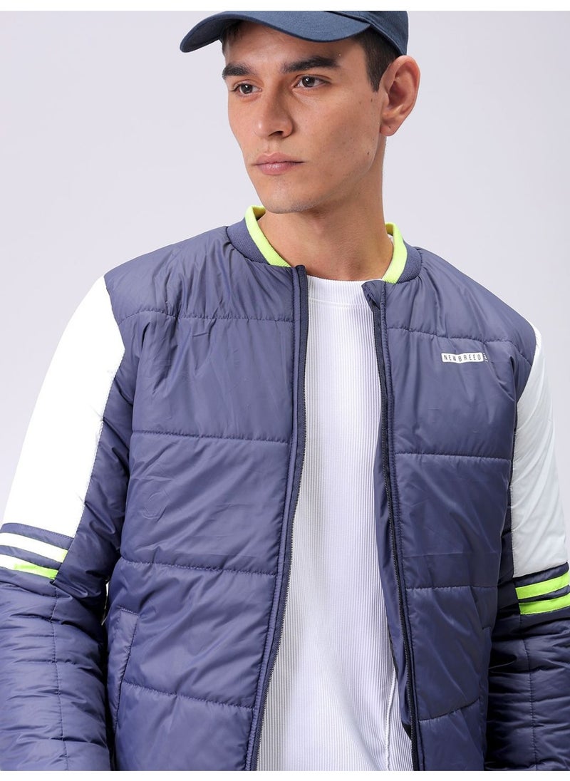 Men Slim Fit Mix & Match Puffer Jackets