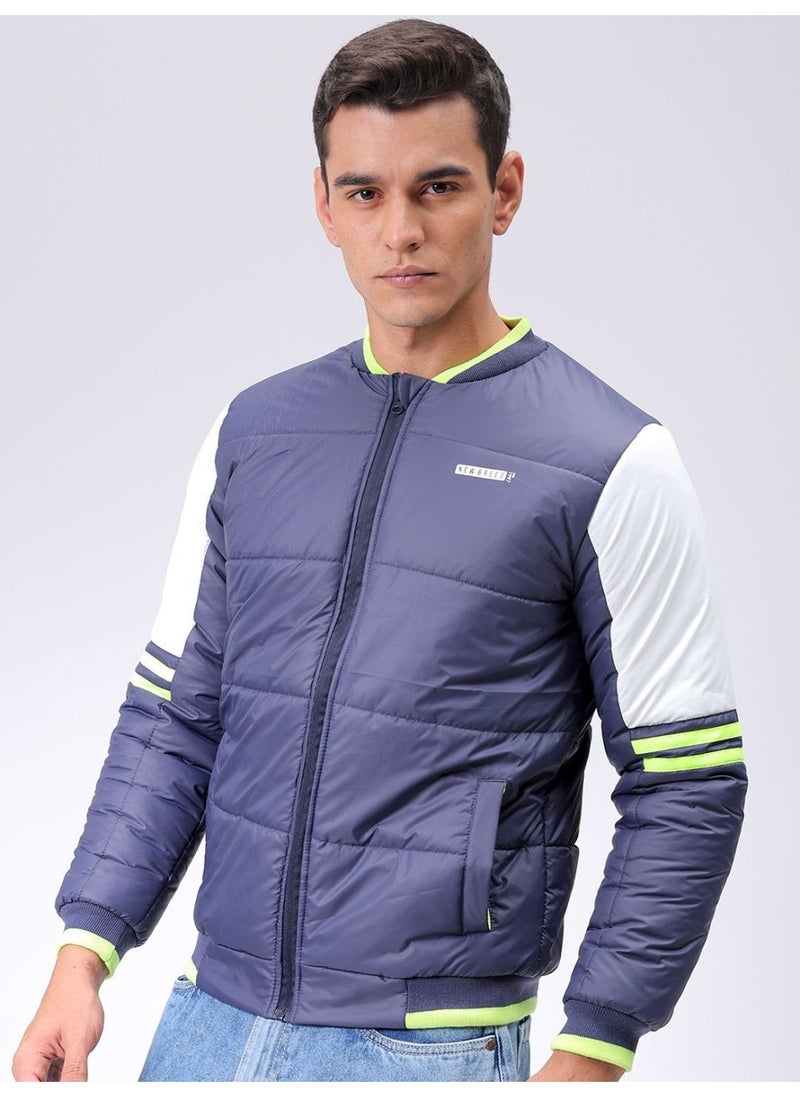 Men Slim Fit Mix & Match Puffer Jackets
