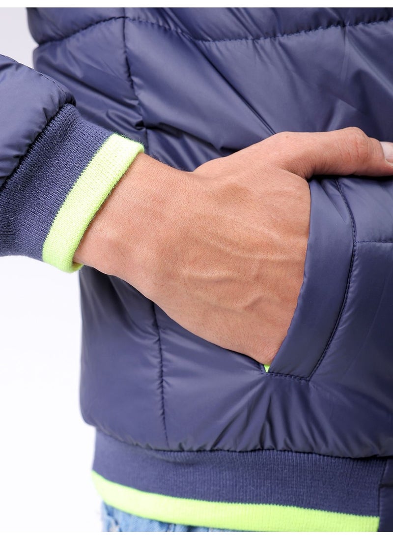 Men Slim Fit Mix & Match Puffer Jackets