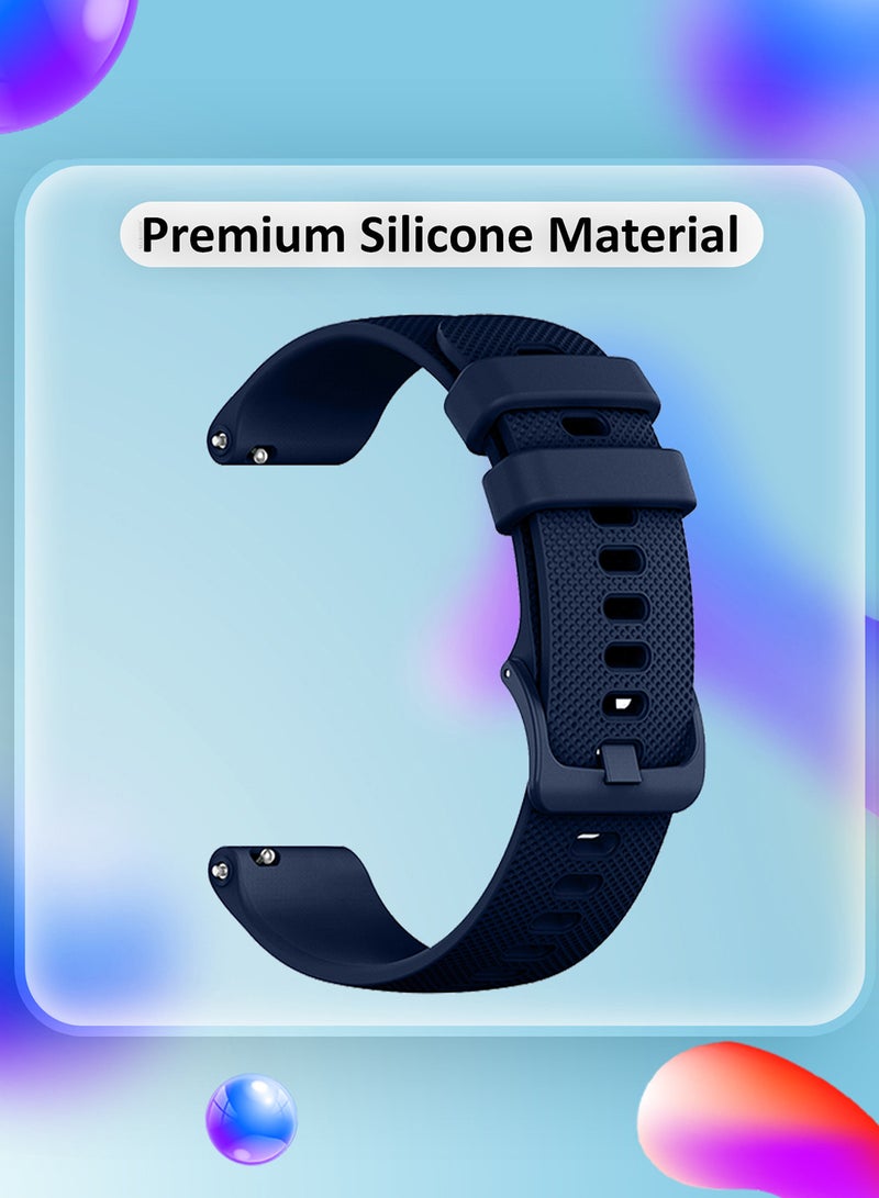 4Packs 20mm Silicone Band for Samsung Galaxy Watch 7 6 5 4 FE Band 40mm 44mm/Galaxy Watch 6 4 Classic Band 47mm 46mm 43mm 42mm / 20mm Silicone Sport Strap Bracelet Wristband / White Black Grey Blue