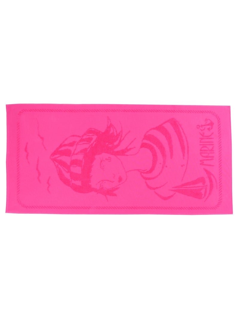 Anemoss Sailor Girl 100% Turkish Cotton Beach Towel Pink 27.5 x 55 Inch