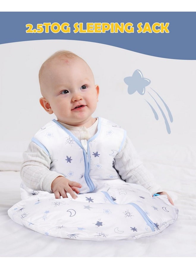 Baby Sleeping Bag 2.5 Tog, Unisex Winter Baby Sleep Sacks, Sleeveless Swaddle Wearable Blanket With 2-Way Zipper (M)