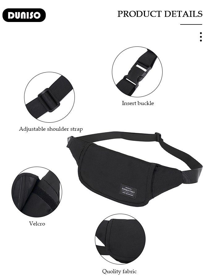 Waist Pack for Women Men, Crossbody Waist Bag Pack Belt Bag for Travel Walking Running Hiking Cycling, Pouch Hip Bum Bag Chest Bag with Adjustable Strap For Gym Fitness Workout Travel Work Commuting