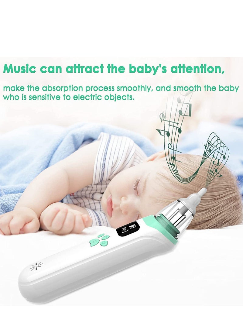 Electric Silent Baby Nasal Aspirator - White/Green