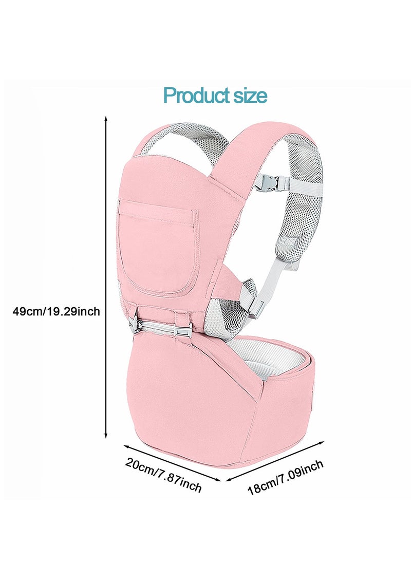 Multifunctional Baby Cradle, Single Stool, Baby Carrier Waist Stool in Light Pink