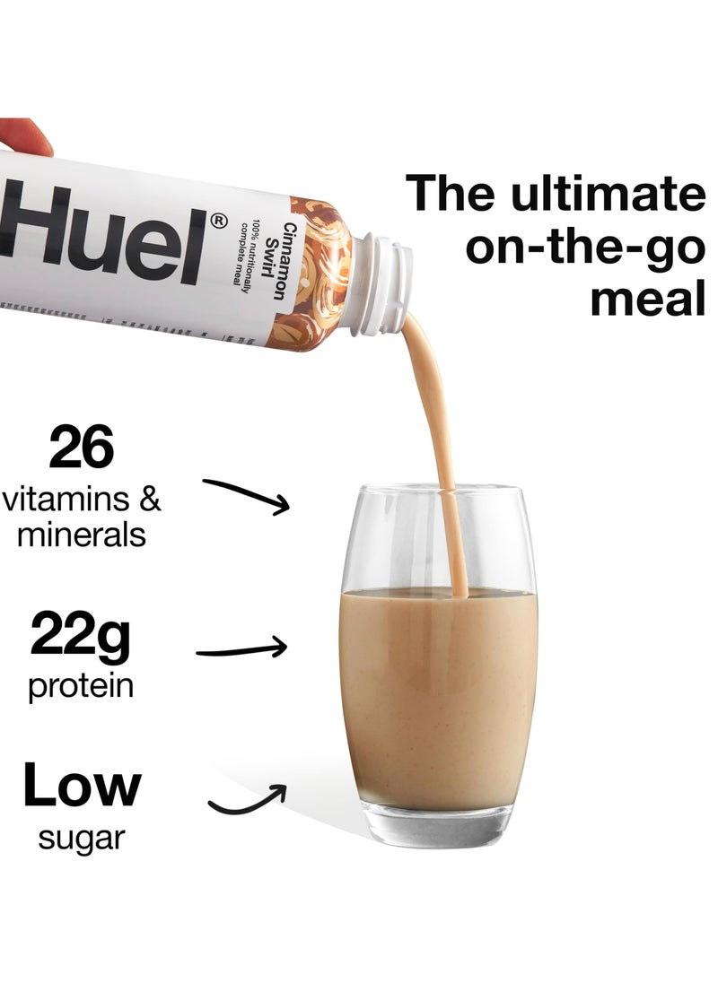 HUEL COMPLETE MEAL PROTEIN MILKSHAKE CINNAMON SWIRL FLAVOR 500ML PACK OF 8