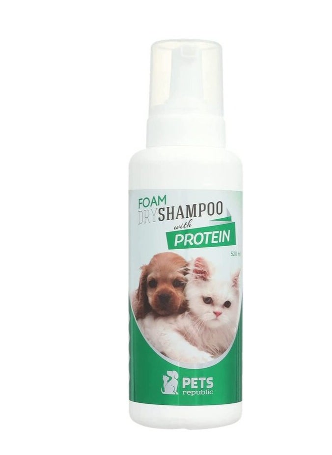 Pets Foam Dry Shampoo with Protein for Cats and Dogs - 520ml