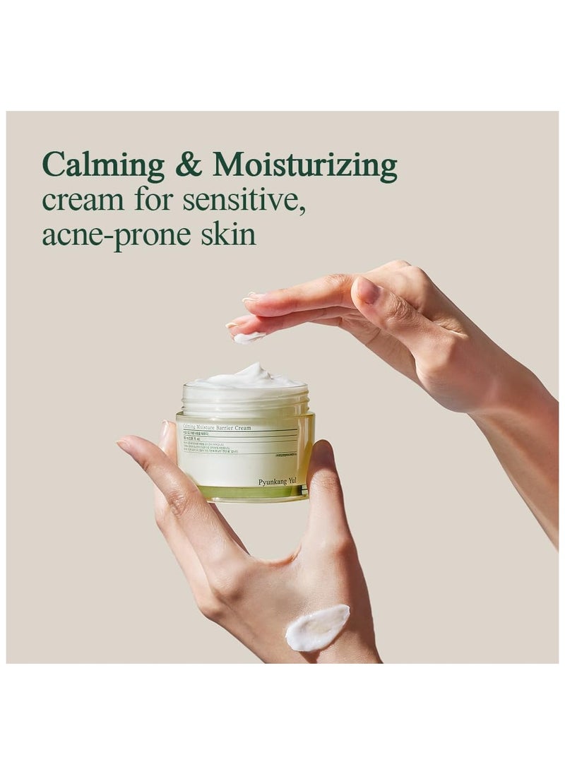 Calming Moisture Barrier Cream Instantly Soothes Sensitive Skin, Hyaluronic Acid & Ceramide for Hydration, Vegan, Korean Skincare (50ml)