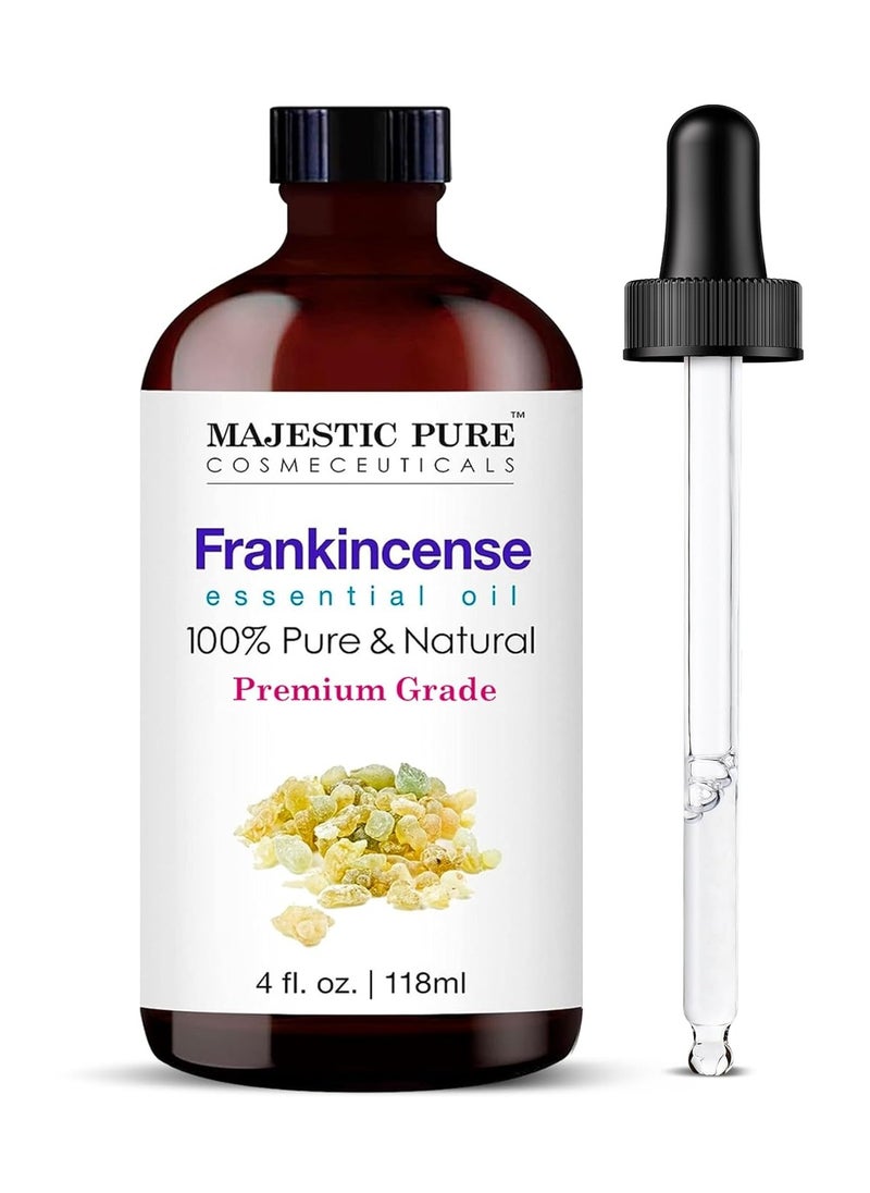 Frankincense Essential Oil with Glass Dropper 100 percent Pure and Natural Frankincense Oil Premium Grade Essential Oils for Diffusers Skin Aromatherapy Massage 4 Fl Oz