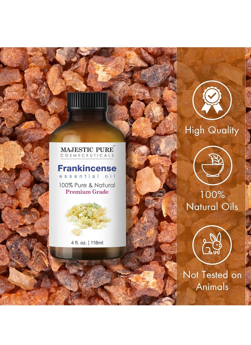 Frankincense Essential Oil with Glass Dropper 100 percent Pure and Natural Frankincense Oil Premium Grade Essential Oils for Diffusers Skin Aromatherapy Massage 4 Fl Oz