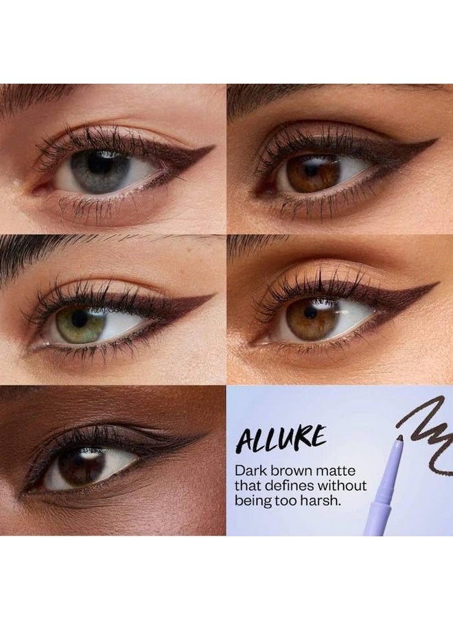 Soulgazer Intensifying Waterproof Gel Eyeliner - Allure (Dark Brown Matte). Bonus Premium Korean Sheet Masque With Collagen