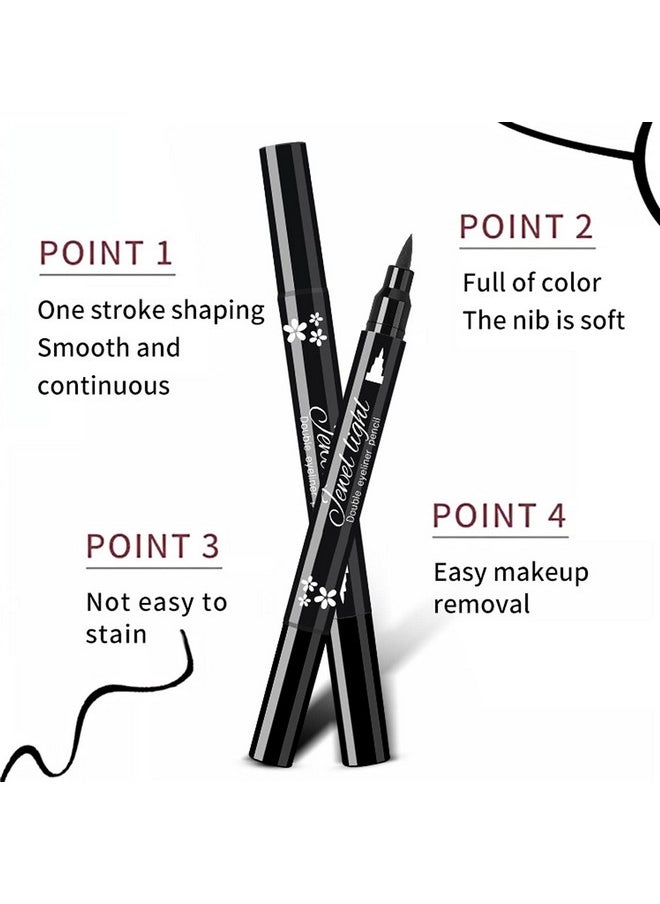 Eyeliner Pen With Eye Makeup Stamp Waterproof Double Sided Long Lasting Seal Eyeliner (6 In 1)