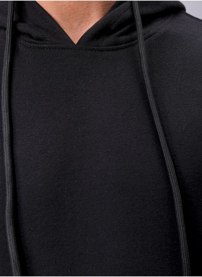 Men Oversized Solid Overhead Hooded Sweatshirt