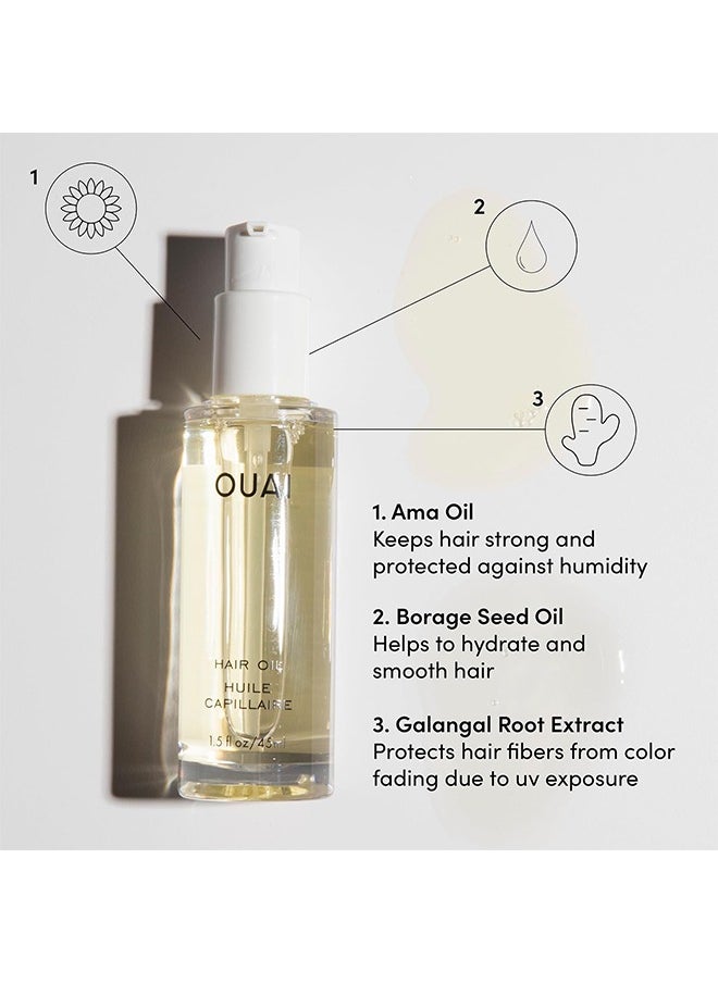 Hair Oil, Hair Heat Protectant Oil for Frizz Control, Adds Hair Shine and Smooths Split Ends, Color Safe Formula, Paraben, Phthalate and Sulfate Free (1.5 fl oz / 45 ml)