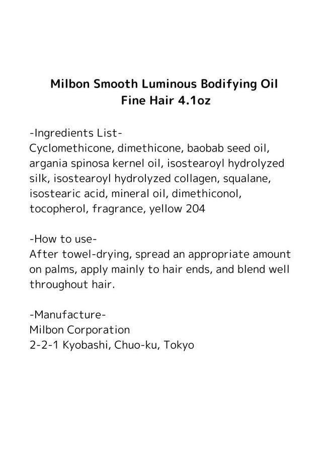 Smooth Luminous Bodifying Oil Fine Hair 4.1Oz