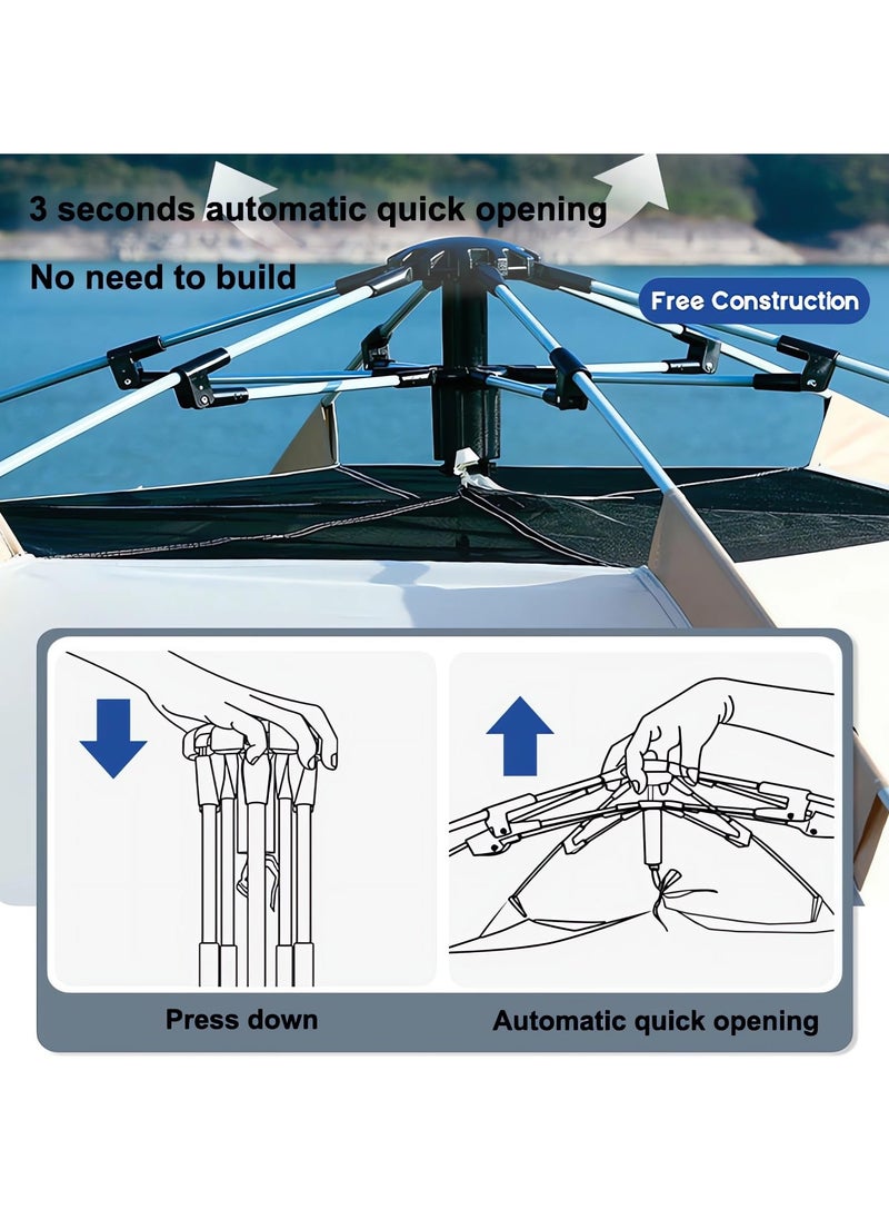 Automatic Outdoor Camping Tent for 6-8 People, Easy Setup, Portable Waterproof Tent with Carry Bag, Size 270x240x155CM