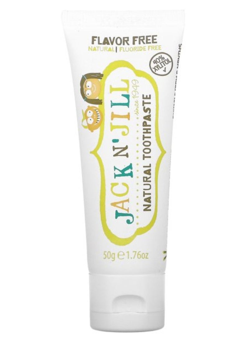 Jack n' Jill, Natural Certified Toothpaste, 6 Months+, Flavor Free, 1.76 oz (50 g)