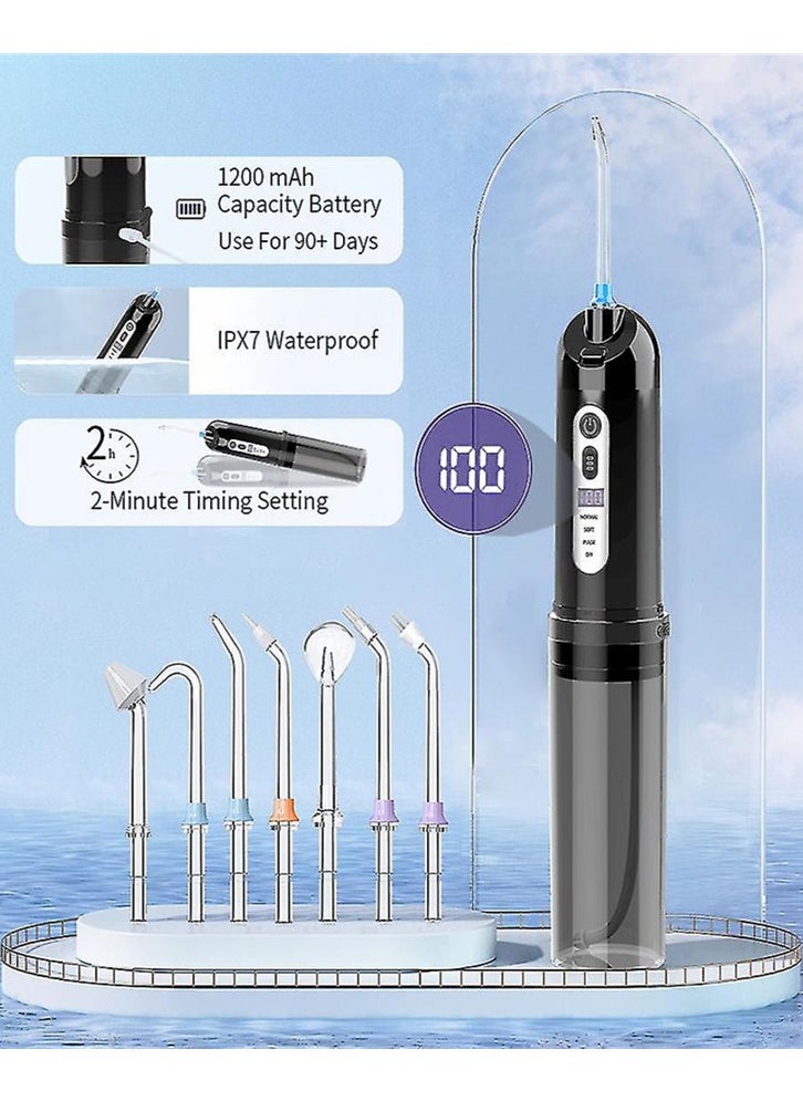 Oral Irrigator, 3+ DIY Modes, with 7 Nozzles, Portable Dental Irrigator, IPX7 Waterproof