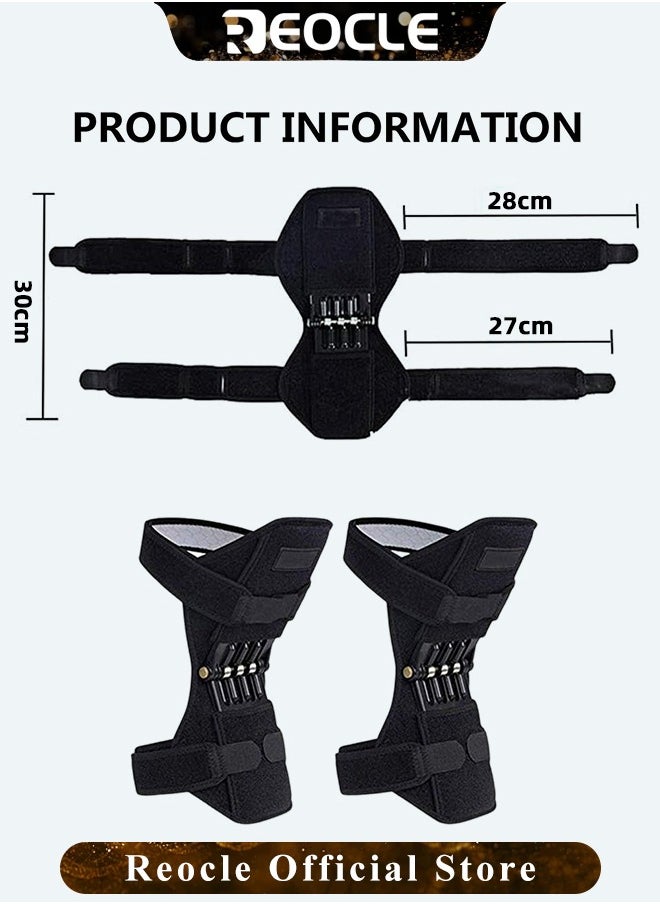 Knee Brace 2 PCS Knee Protection Booster oint Support Spring Knee Stabilizer Pad Power Lift Knee Brace for Weak Legs & Old Cold Leg & Sports & Training & Squat