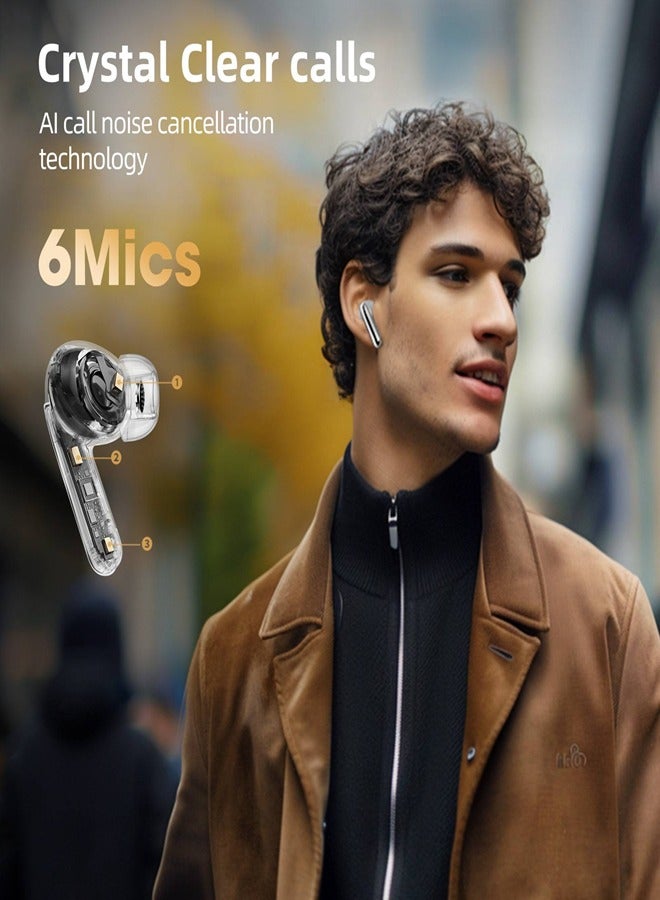 MeloBuds Pro, Wireless Earbuds,Noise Cancellation,Comfortable Fit Design,Ultra-Low Latency,Up to 34H Playtime and Quality Call Experience HT08- White