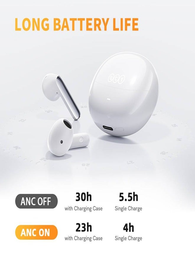 AilyBuds Pro Earphone, Adaptive ANC, Multiple ANC Modes, Clear Calls, Bluetooth 5.3 Strong Connection, Semi-in-Ear Design, Comfortable Wearing and Perfect Fit and 30-Hour Long Battery Life - White