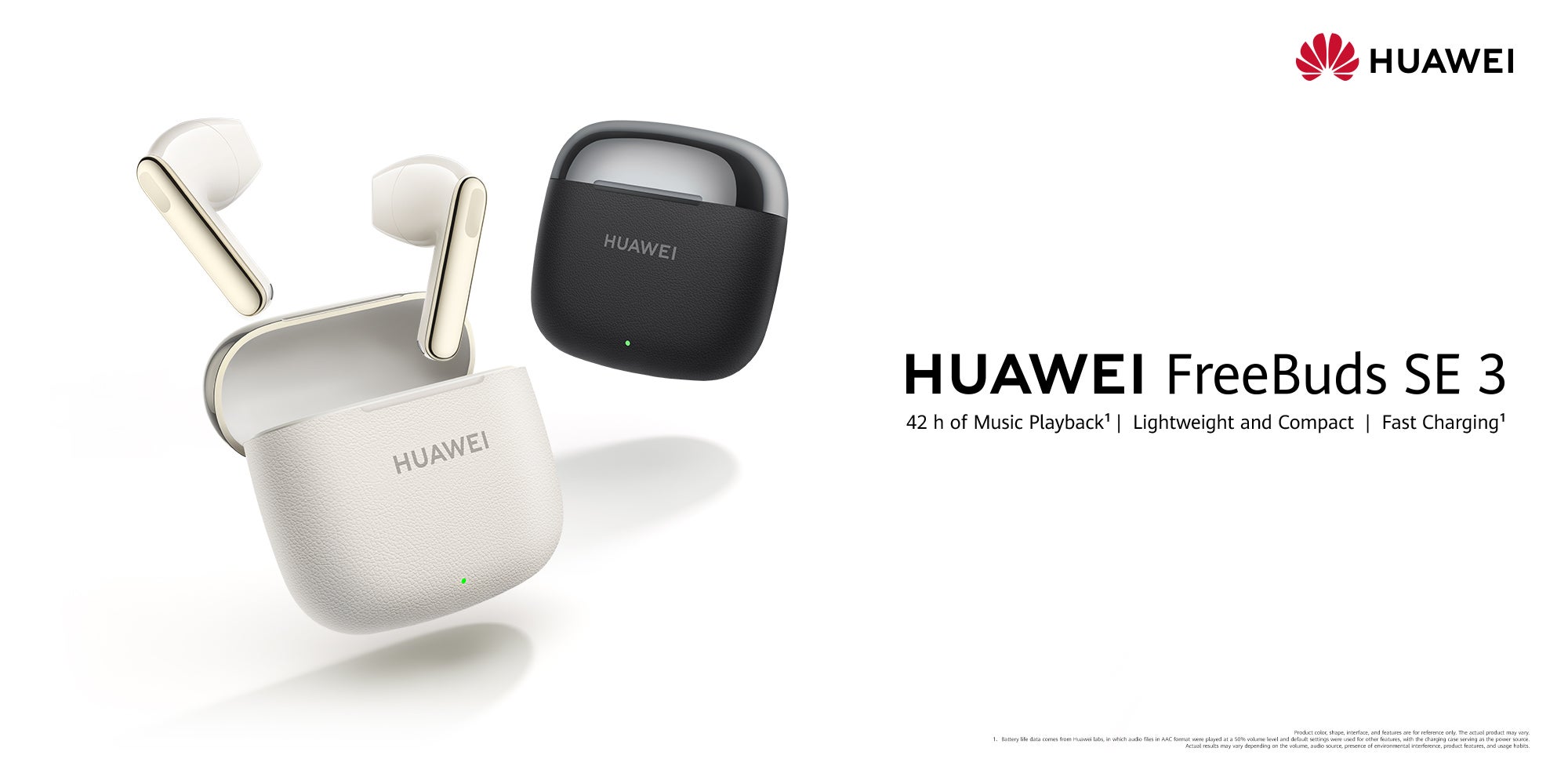FreeBuds SE 3 Fashion Earbuds, Wireless Bluetooth 5.4 Earphone, 42-Hour Battery Life, Fine-grained Meets Futuristic, 3-Hour Listening on a 10-minute Charge, IP54, iOS & Android Black