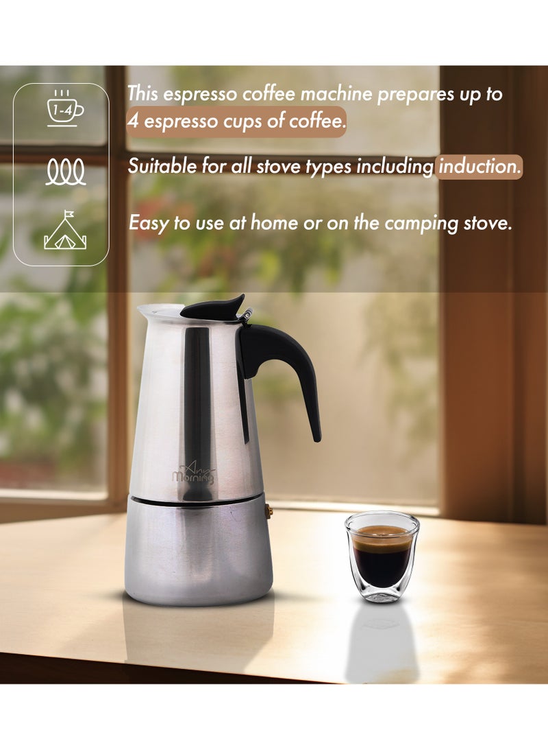 Any Morning Stainless Steel Stove Top Espresso Maker 300ML