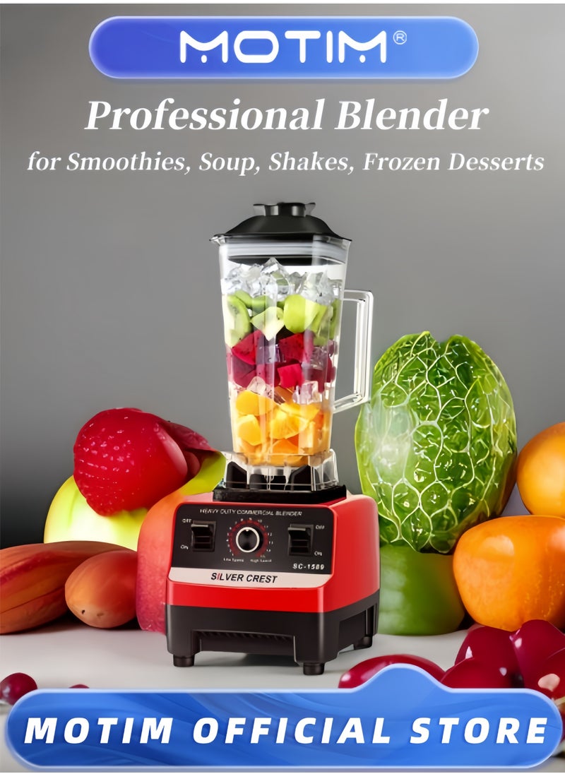 Professional Blender Smoothie Blender Fruit Juicer Home & Commercial Blender for Crushing Ice Frozen Dessert Fruit 2000ml