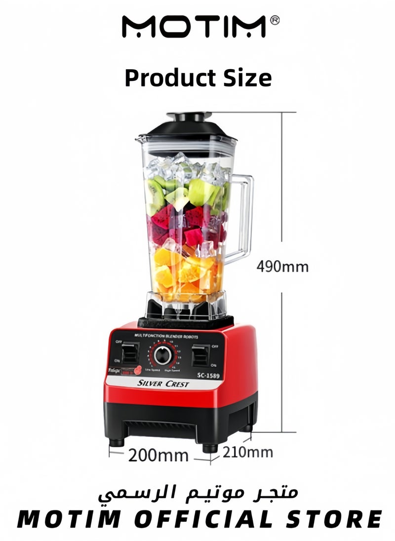 Professional Blender Smoothie Blender Fruit Juicer Home & Commercial Blender for Crushing Ice Frozen Dessert Fruit 2000ml