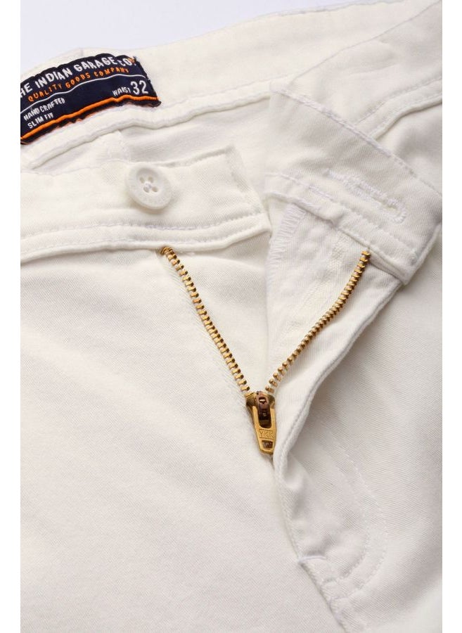 Men Slim Fit Solid Mid-Rise Chinos