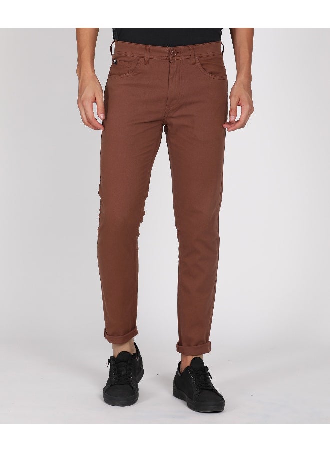 Men Slim Fit Solid Mid-Rise Stretchable Chinos