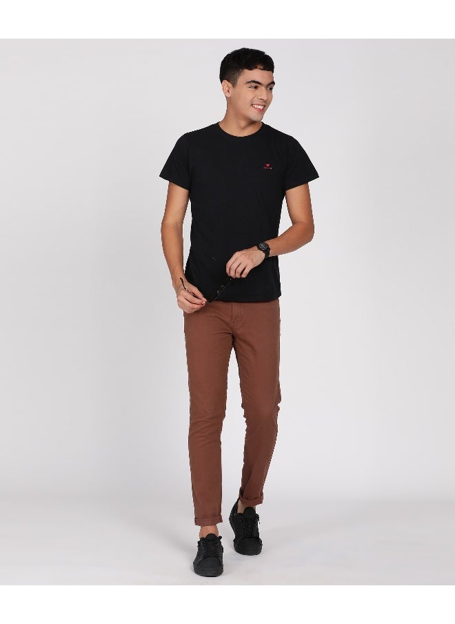 Men Slim Fit Solid Mid-Rise Stretchable Chinos