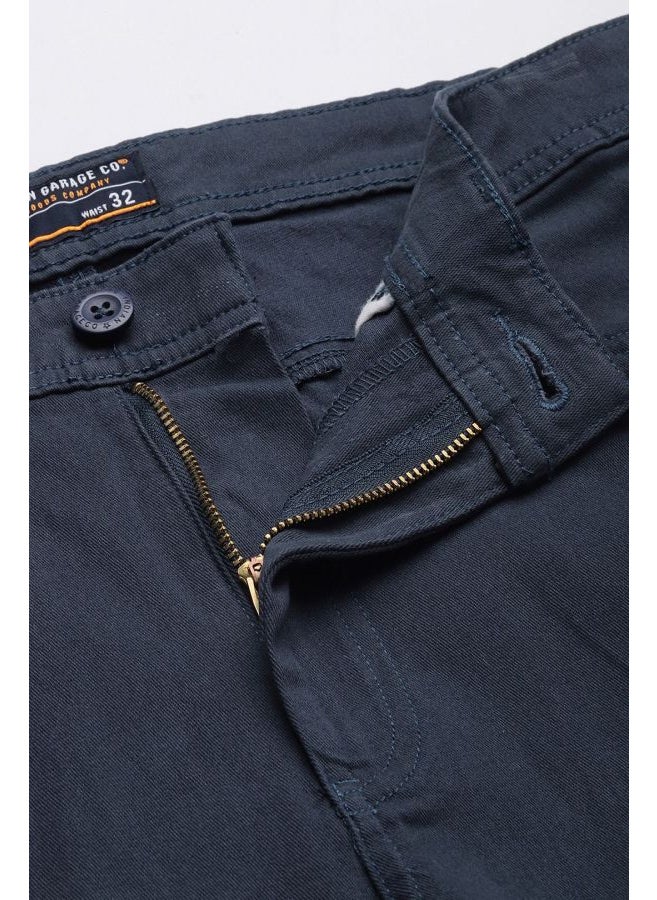 Men Slim Fit Solid Mid-Rise Stretchable Chinos