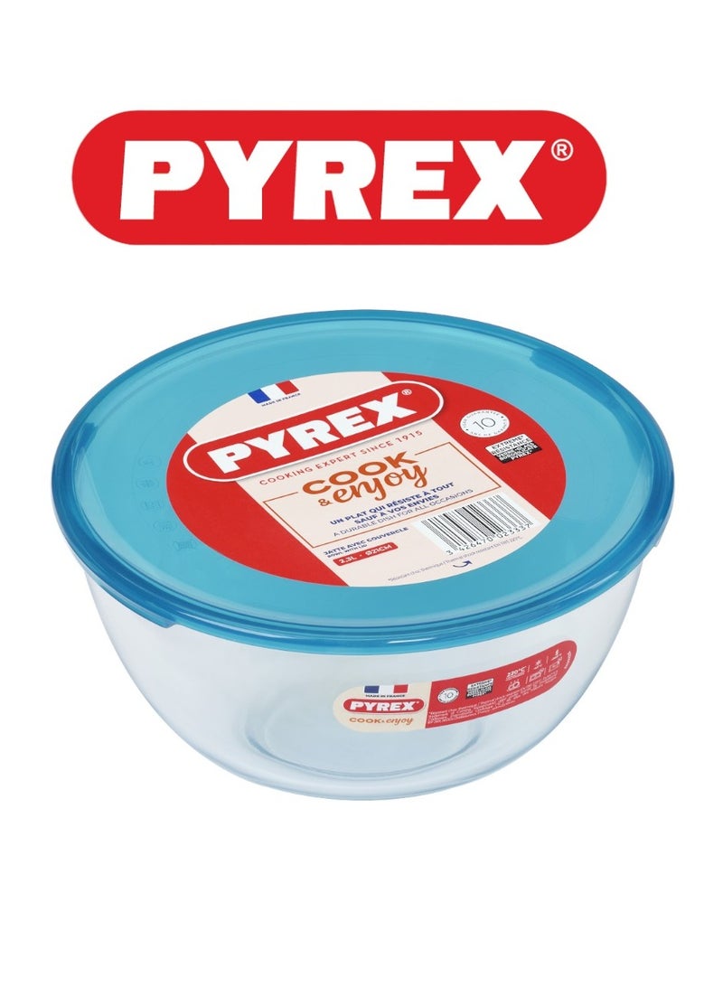 Pyrex Prep & Store Mixing Bowl with Lid Clear 2.2Liters