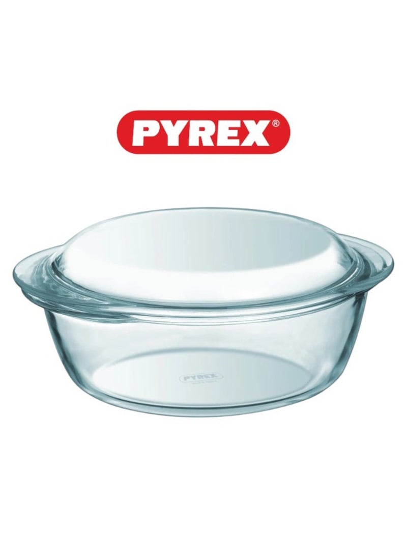 Pyrex Essential Casserole Round 3L - Durable Borosilicate Glass for Versatile Cooking and Serving