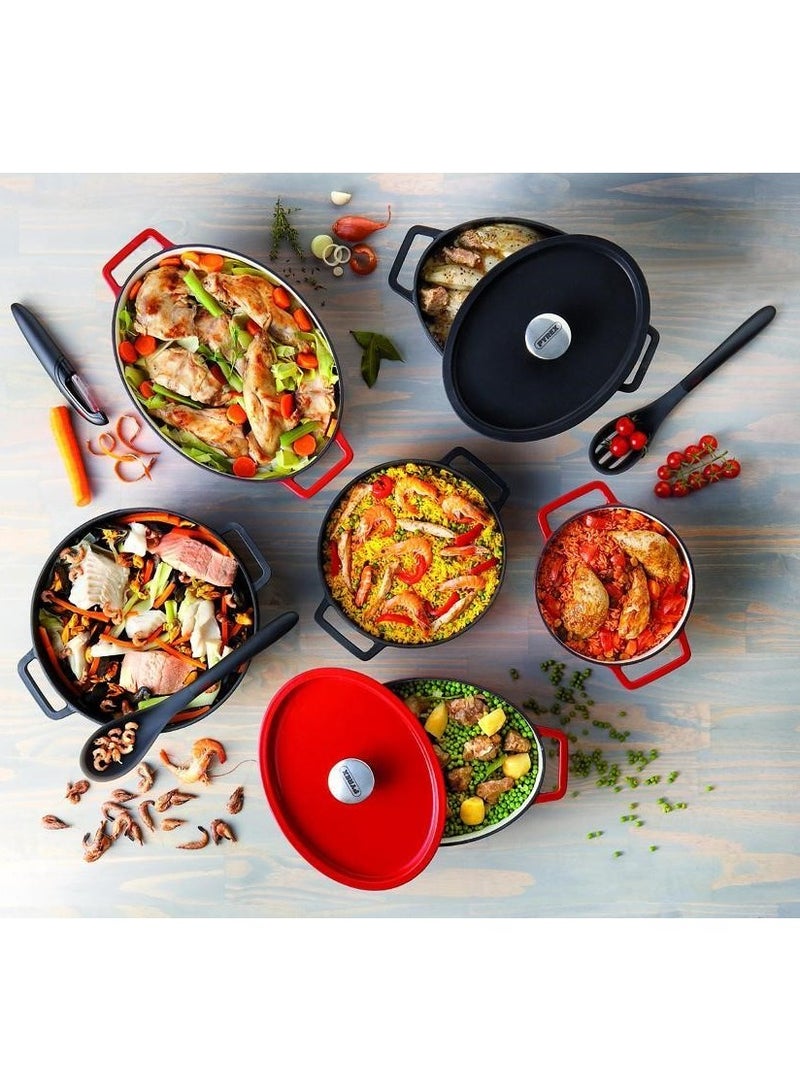 Pyrex Slow Cook Oval Casserole 33cm SC4AC33 - Durable, Enamel Finish, Induction Compatible