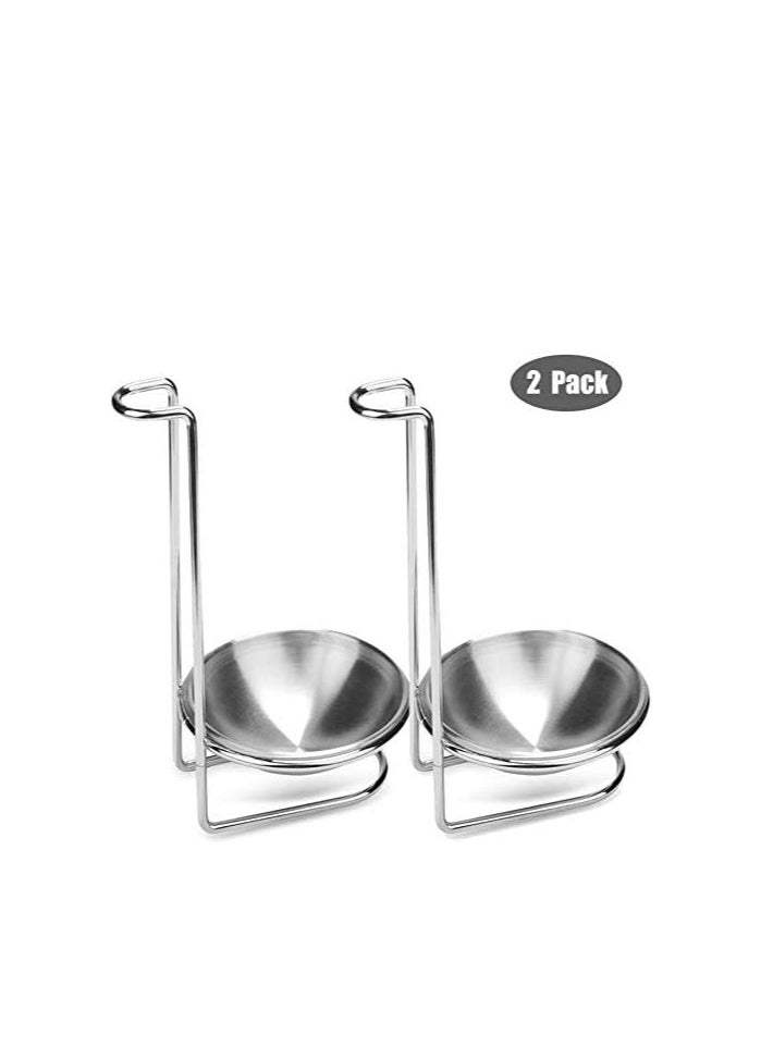 2Pcs Spoon Rest Holder Soup Ladles Holders Vertical Spoon Rack for Restaurant Kitchen