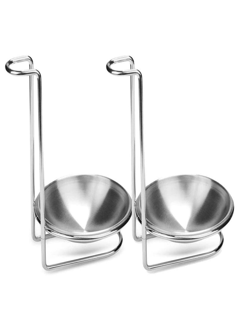 2Pcs Spoon Rest Holder Soup Ladles Holders Vertical Spoon Rack for Restaurant Kitchen