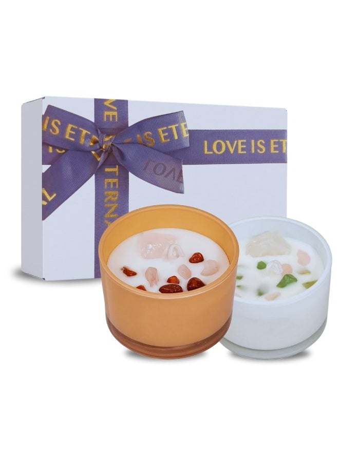 2 Pcs crystal scented soy wax candle gift set